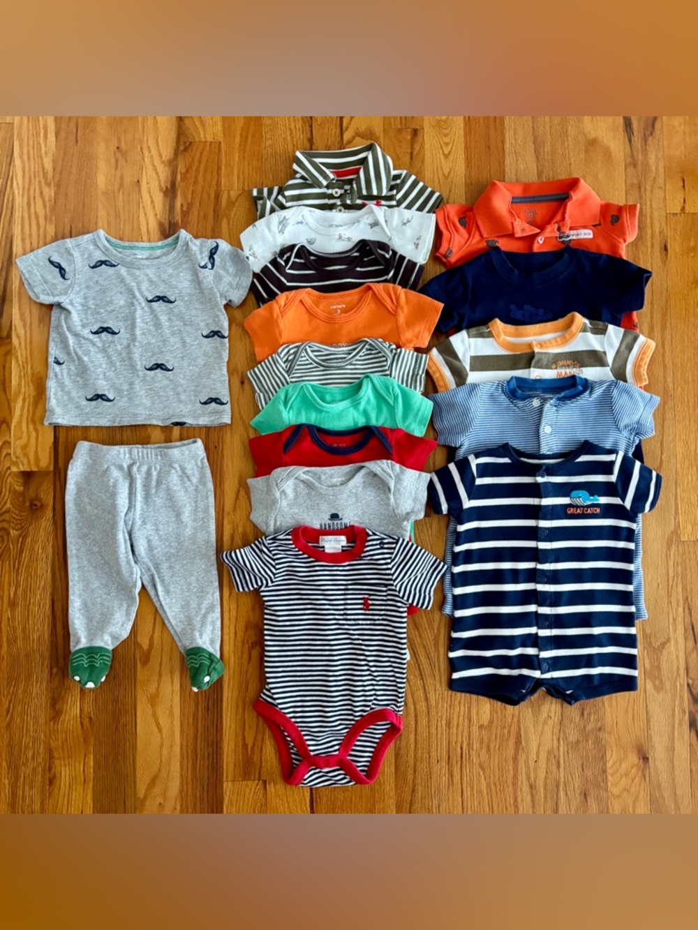 (16 Piece Lot) Baby Boys Clothing Lot Size 3 Months Shirt Rompers Bodysuits Pant